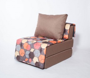 Кресло-кровать бескаркасное Харви (коричневый-геометрия браун) в Еманжелинске - emanzhelinsk.ok-mebel.com | фото