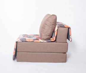 Кресло-кровать бескаркасное Харви (коричневый-геометрия браун) в Еманжелинске - emanzhelinsk.ok-mebel.com | фото 2