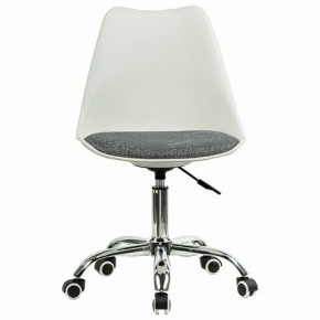 Кресло стул BRABIX "Eames MG-310 CH", хром, пластик белый, ткань серая, 532924 в Еманжелинске - emanzhelinsk.ok-mebel.com | фото