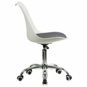 Кресло стул BRABIX "Eames MG-310 CH", хром, пластик белый, ткань серая, 532924 в Еманжелинске - emanzhelinsk.ok-mebel.com | фото 3