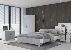 Кровать 1,6 VICTOR + основание (Белый-Бетон) в Еманжелинске - emanzhelinsk.ok-mebel.com | фото 4