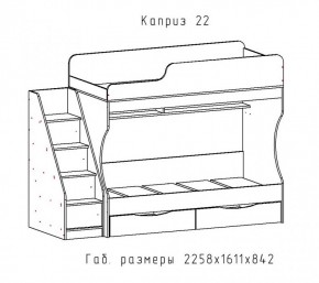 КАПРИЗ-22 Кровать двухъярусная 800 настил ЛДСП в Еманжелинске - emanzhelinsk.ok-mebel.com | фото 2