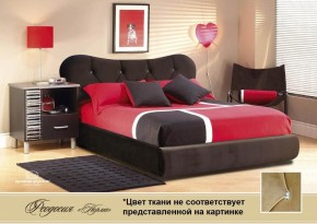 Кровать Феодосия 1600 со стразами в к/з "Классик 307 коричневый" серия Норма, основание, ПМ, дно ЛДСП в Еманжелинске - emanzhelinsk.ok-mebel.com | фото