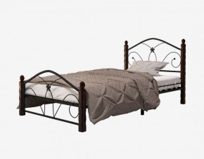 Кровать "Селена 1" Черная (900*2000) (ножки-шоколад) с коваными элементами в Еманжелинске - emanzhelinsk.ok-mebel.com | фото 2