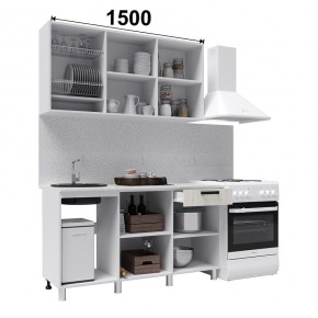 Кухня ДИОР 1500 (Белый/Дуб Крафт белый) в Еманжелинске - emanzhelinsk.ok-mebel.com | фото 2