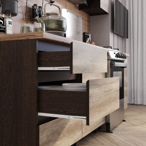 Кухня Энигма 1.6 м (венге/дуб каньон) в Еманжелинске - emanzhelinsk.ok-mebel.com | фото 2