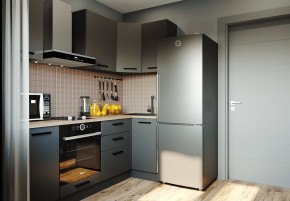 Кухня угловая Антрацит 2200х1000 (Стол. 38мм) в Еманжелинске - emanzhelinsk.ok-mebel.com | фото