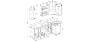 Кухня угловая Антрацит 2200х1000 (Стол. 38мм) в Еманжелинске - emanzhelinsk.ok-mebel.com | фото 2