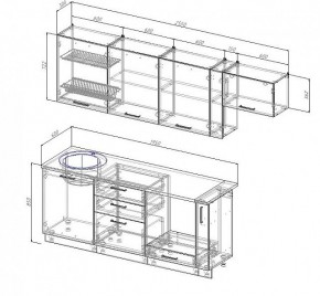 Кухонный гарнитур Антрацит 2550 (Стол. 38мм) в Еманжелинске - emanzhelinsk.ok-mebel.com | фото 3