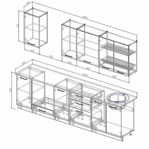 Кухонный гарнитур Антрацит 2800 (Стол. 26мм) в Еманжелинске - emanzhelinsk.ok-mebel.com | фото 2