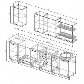 Кухонный гарнитур Антрацит 2800 (Стол. 38мм) в Еманжелинске - emanzhelinsk.ok-mebel.com | фото 3