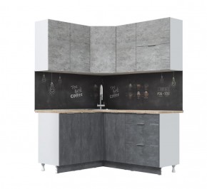 Кухонный гарнитур Асти-бетон угловой 1,4*1,6 в Еманжелинске - emanzhelinsk.ok-mebel.com | фото 3
