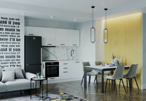 Кухонный гарнитур Белый Глянец 2550 (Стол. 38мм) в Еманжелинске - emanzhelinsk.ok-mebel.com | фото