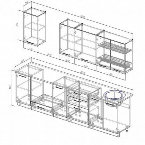 Кухонный гарнитур Шампань 2800 (Стол. 26мм) в Еманжелинске - emanzhelinsk.ok-mebel.com | фото 2