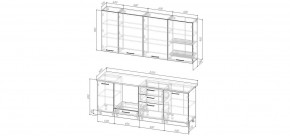 Кухонный гарнитур Смоки 2200 h950 (Стол. 38 мм) в Еманжелинске - emanzhelinsk.ok-mebel.com | фото 2