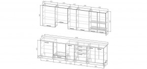Кухонный гарнитур Умбра 3000 h950 (Стол. 38мм) в Еманжелинске - emanzhelinsk.ok-mebel.com | фото 2