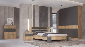 ЛЕНОРА Спальный гарнитур (модульный) графит в Еманжелинске - emanzhelinsk.ok-mebel.com | фото
