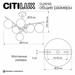 Люстра на штанге Citilux RONNY CL242163 в Еманжелинске - emanzhelinsk.ok-mebel.com | фото 12