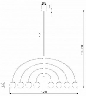 Люстра на штанге Eurosvet Cenacolo 30179/8 черный в Еманжелинске - emanzhelinsk.ok-mebel.com | фото 2