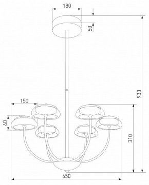 Люстра на штанге Eurosvet Fungo 50388 LED черный в Еманжелинске - emanzhelinsk.ok-mebel.com | фото 4
