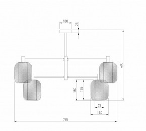 Люстра на штанге Eurosvet Voile 30191/6 черный в Еманжелинске - emanzhelinsk.ok-mebel.com | фото 3