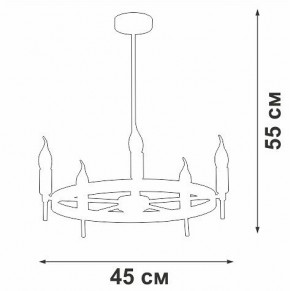 Люстра на штанге Vitaluce V3001 V3001-1/5PL в Еманжелинске - emanzhelinsk.ok-mebel.com | фото 2