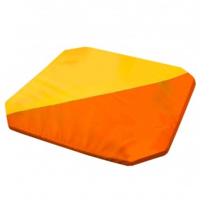 Мат гимнастический 1,3x1,3x0,05м складной скошенные углы цв.оранжевый-желтый в Еманжелинске - emanzhelinsk.ok-mebel.com | фото 1