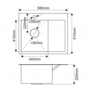 Мойка HD5851L MELANA ProfLine 3,0/200 САТИН врезная прямоугольная с коландером HD5851L в Еманжелинске - emanzhelinsk.ok-mebel.com | фото 2