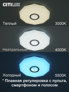 Накладной светильник Citilux Диамант Смарт CL713A30G в Еманжелинске - emanzhelinsk.ok-mebel.com | фото 4