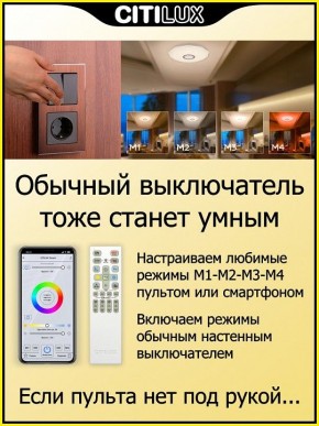 Накладной светильник Citilux Диамант Смарт CL713A30G в Еманжелинске - emanzhelinsk.ok-mebel.com | фото 6