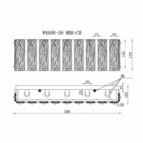 Накладной светильник iLamp Panorama W4688-58 MBK+CR в Еманжелинске - emanzhelinsk.ok-mebel.com | фото 2