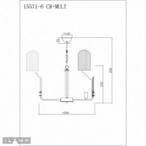 Подвесная люстра iLamp Dolce 15571-6 CR+MULT в Еманжелинске - emanzhelinsk.ok-mebel.com | фото 3