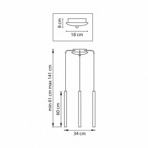 Подвесная люстра Lightstar Tubo L3T747347 в Еманжелинске - emanzhelinsk.ok-mebel.com | фото 3