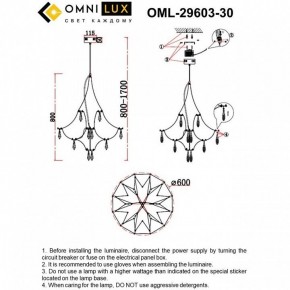 Подвесная люстра Omnilux Perelli OML-29603-30 в Еманжелинске - emanzhelinsk.ok-mebel.com | фото 10