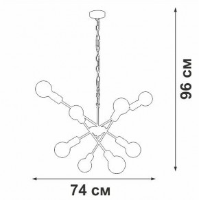 Подвесная люстра Vitaluce V4750 V4750-1/8 в Еманжелинске - emanzhelinsk.ok-mebel.com | фото 2