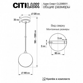 Подвесной светильник Citilux Адам Смарт CL228B011 в Еманжелинске - emanzhelinsk.ok-mebel.com | фото 5