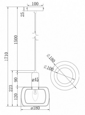 Подвесной светильник Maytoni Vision MOD411PL-01G в Еманжелинске - emanzhelinsk.ok-mebel.com | фото 7