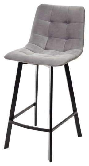 Полубарный стул CHILLI-QB SQUARE светло-серый #26, велюр / черный каркас (H=66cm) М-City в Еманжелинске - emanzhelinsk.ok-mebel.com | фото