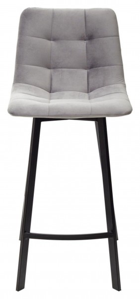Полубарный стул CHILLI-QB SQUARE светло-серый #26, велюр / черный каркас (H=66cm) М-City в Еманжелинске - emanzhelinsk.ok-mebel.com | фото 3