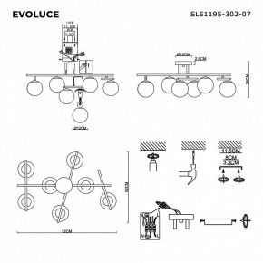 Потолочная люстра EVOLUCE SIERRA SLE1195-302-07 в Еманжелинске - emanzhelinsk.ok-mebel.com | фото 7