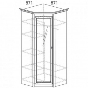 Шкаф угловой №641 "Флоренция" Фасад глухой (угол 871*871) Дуб оксфорд в Еманжелинске - emanzhelinsk.ok-mebel.com | фото 2