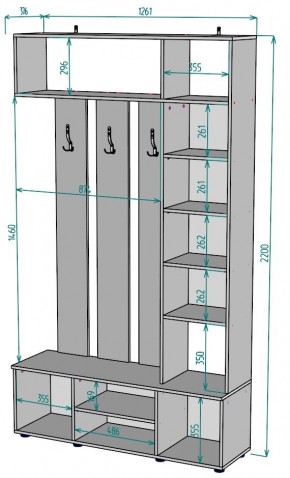 Прихожая с зеркалом V20_M в Еманжелинске - emanzhelinsk.ok-mebel.com | фото 2