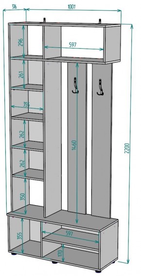 Прихожая с зеркалом V25_M в Еманжелинске - emanzhelinsk.ok-mebel.com | фото 2