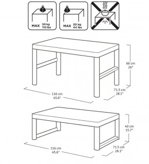 Раскладной стол Лион с регулируемой высотой столешницы (Lyon rattan table) графит (h400/650) в Еманжелинске - emanzhelinsk.ok-mebel.com | фото 3