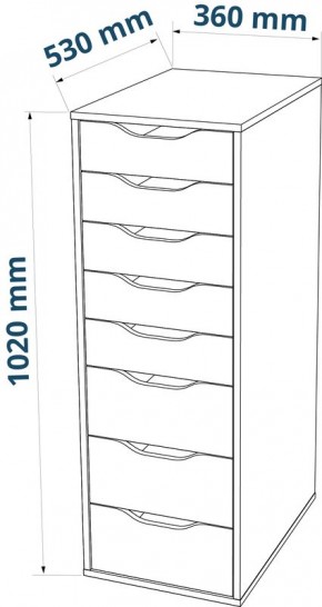 S01415 Ингар 8 комод 36x102x53, серо-бирюзовый в Еманжелинске - emanzhelinsk.ok-mebel.com | фото