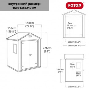 Сарай Манор 6x5DD (Manor 6x5DD) cерый/белый в Еманжелинске - emanzhelinsk.ok-mebel.com | фото 2