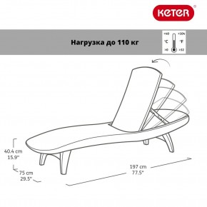 Шезлонг Пацифик (Pacific) графит в Еманжелинске - emanzhelinsk.ok-mebel.com | фото 2