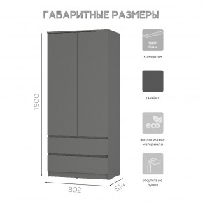 Шкаф 2-х створчатый Симпл ШК-03 (графит) в Еманжелинске - emanzhelinsk.ok-mebel.com | фото 6