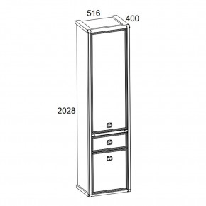 Шкаф 2D1S, MAGELLAN, цвет Сосна винтаж в Еманжелинске - emanzhelinsk.ok-mebel.com | фото 2