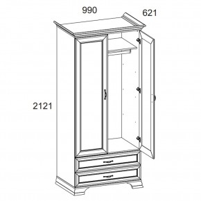 Шкаф 2DG2S, TIFFANY, цвет вудлайн кремовый в Еманжелинске - emanzhelinsk.ok-mebel.com | фото 3